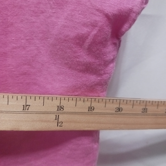 Tahari Womens 100% Linen Short Sleeve Boxy Top Pop Pink Small - Picture 9 of 9